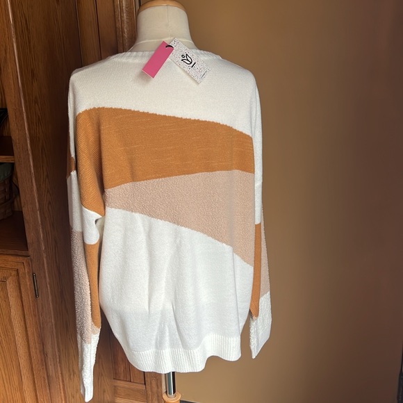 NWT ANDREE BY UNIT / Cream and mustard / 1X - Picture 3 of 7